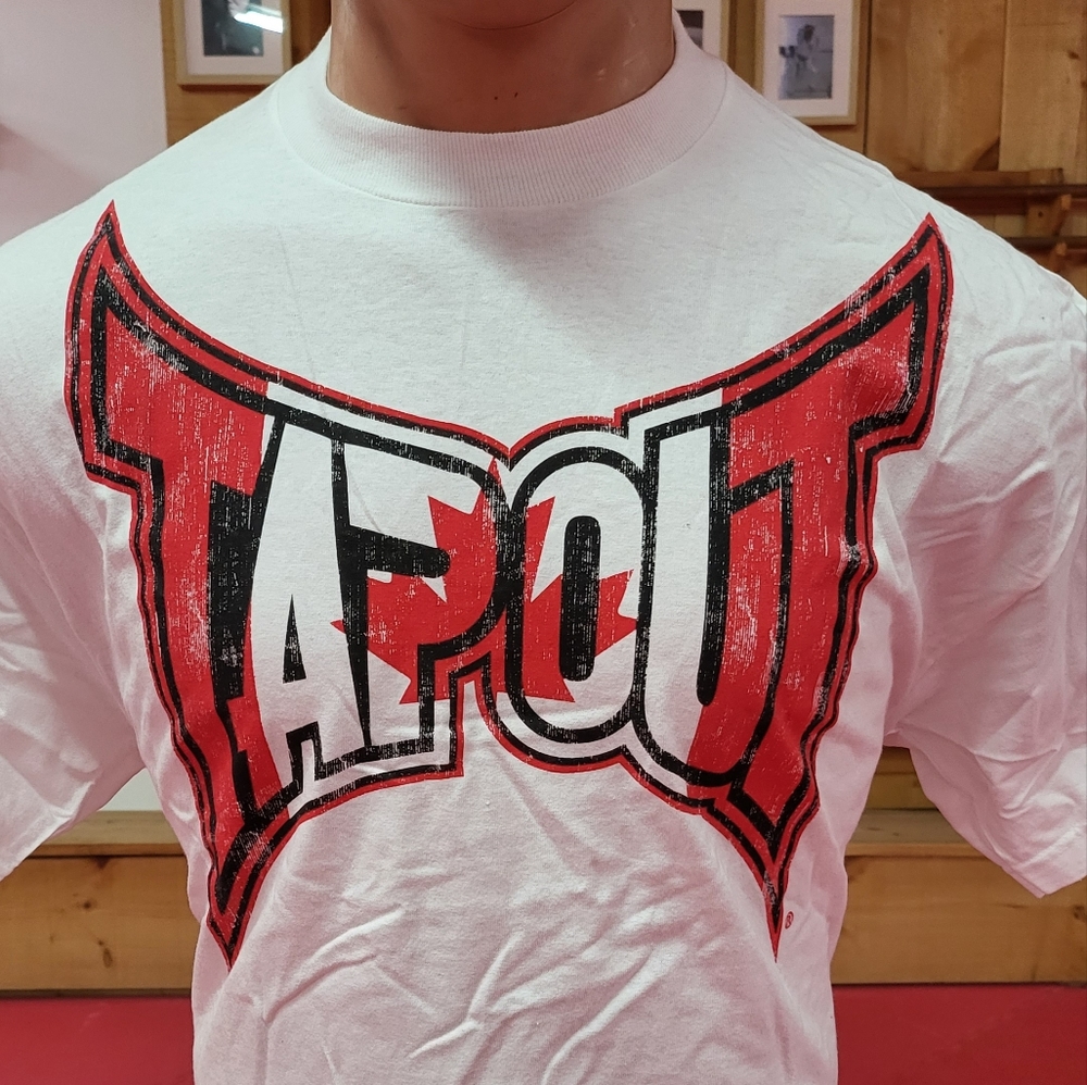 NWT TapOut Canuck Design White 100% Cotton White